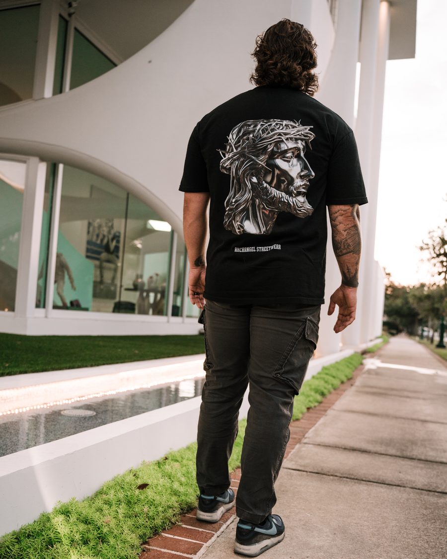 Archangel Streetwear, walking sidewalk back print