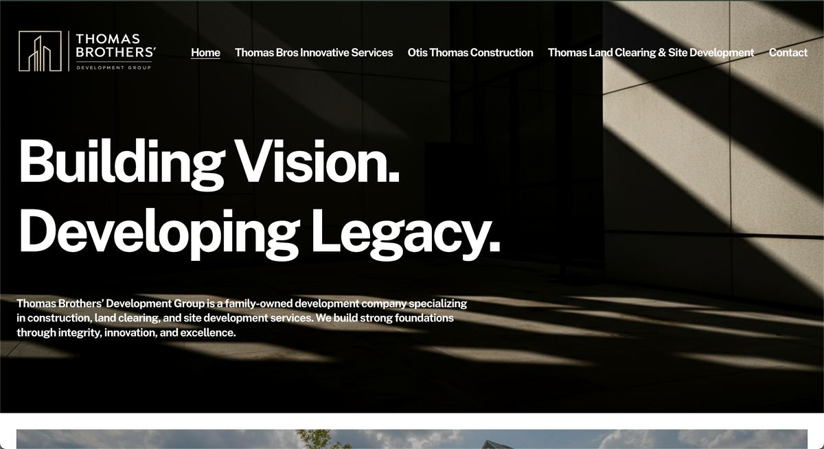 Thomas Brothers' Development Group website screenshot
