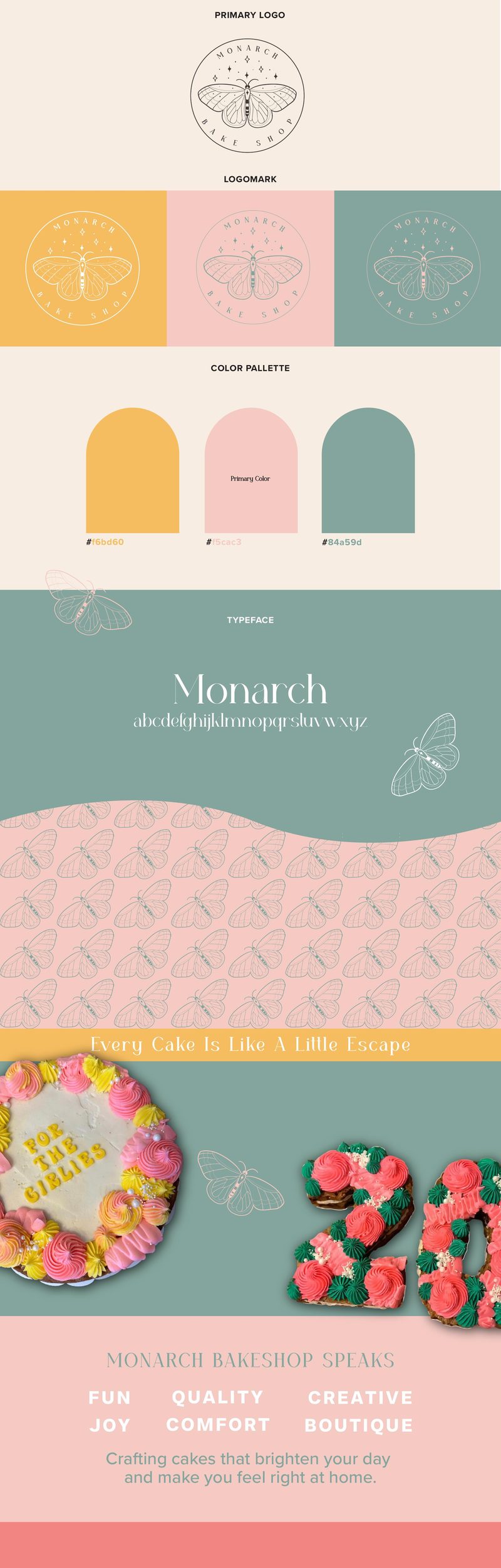 Monarch Bakeshop brand board