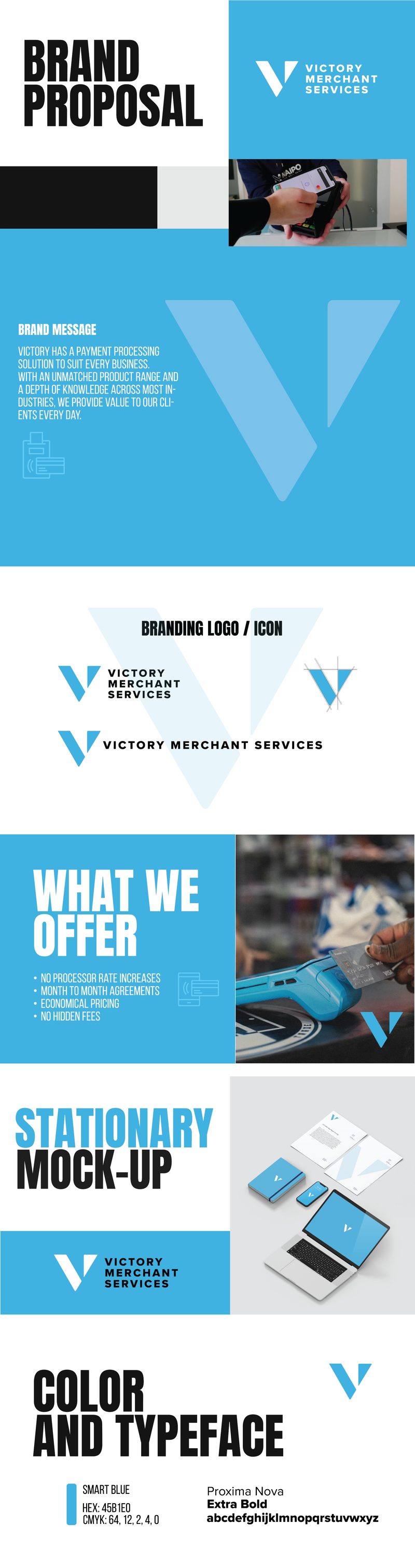 Victory Merchant Services brand board