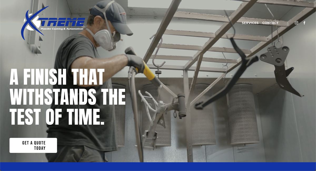 Xtreme Powder Coating and Automotive website screenshot